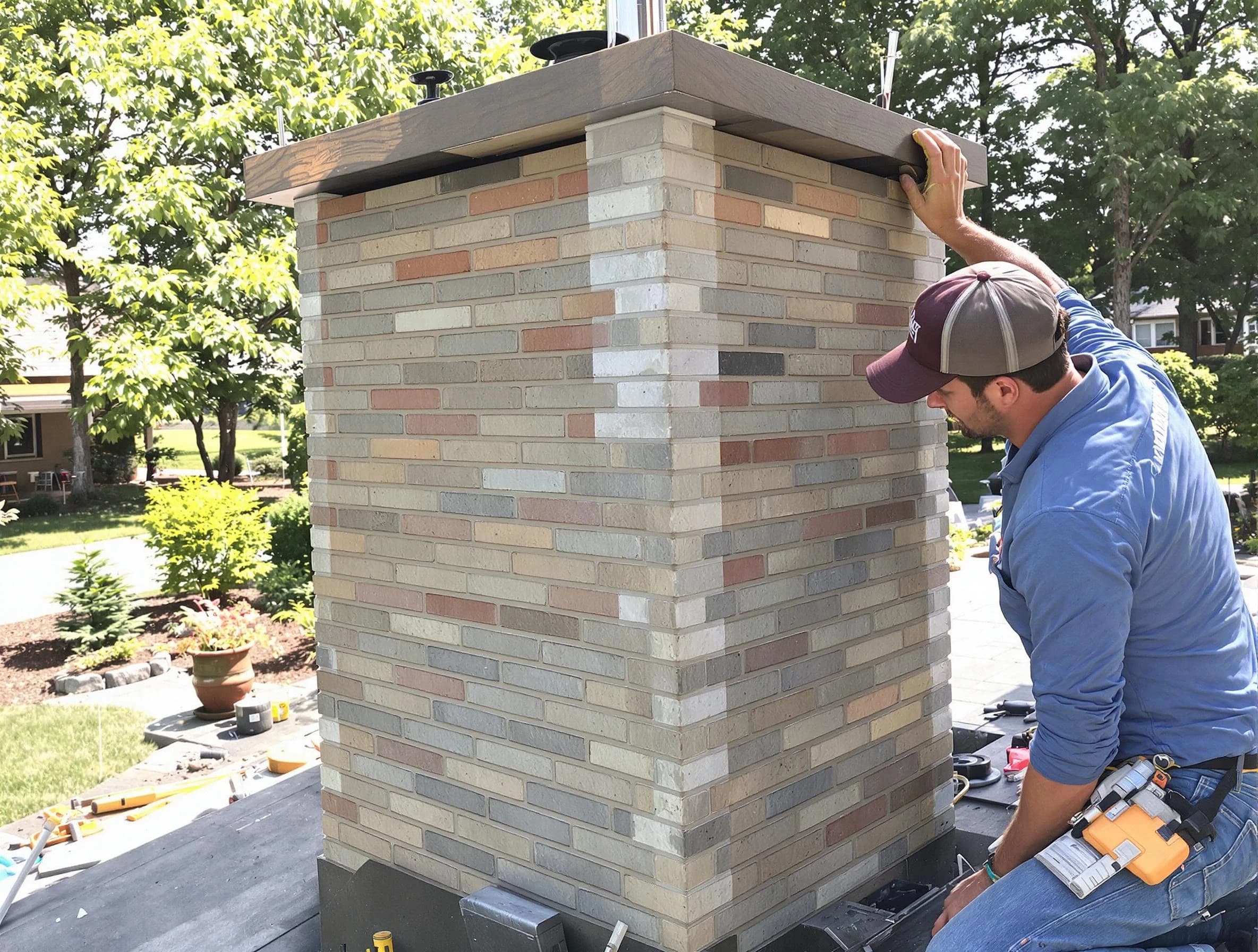 Farmington Chimney Sweep completing a modern chimney remodel in Farmington, UT