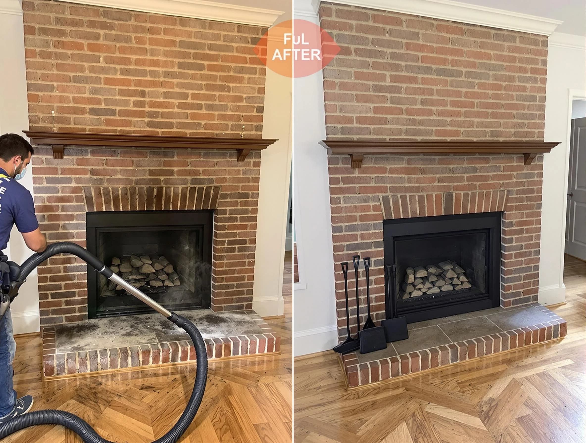 Farmington Chimney Sweep carefully sanitizing a fireplace in Farmington, UT