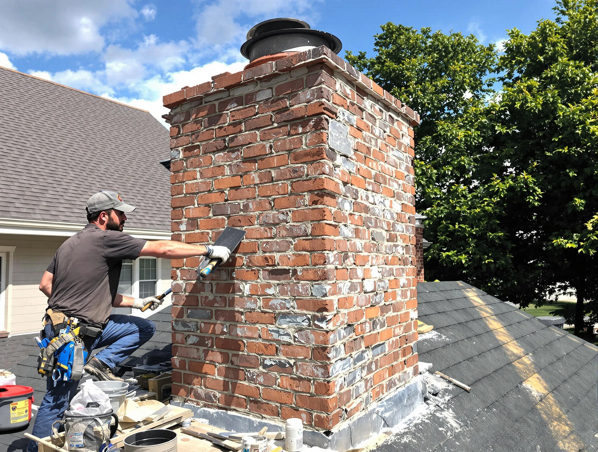 Completed chimney rebuild by Farmington Chimney Sweep in Farmington, UT