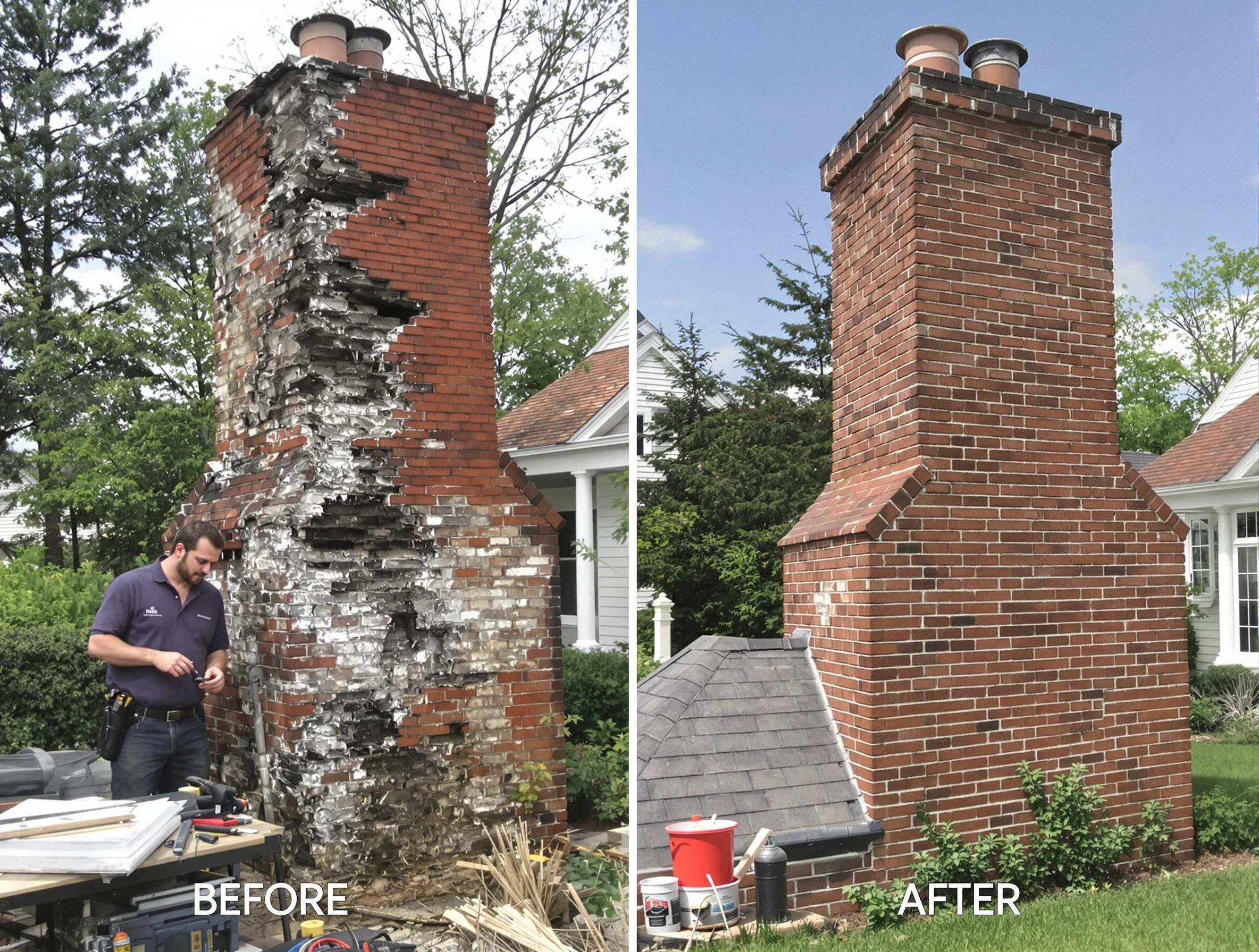 Farmington Chimney Sweep performing a full chimney restoration in Farmington, UT