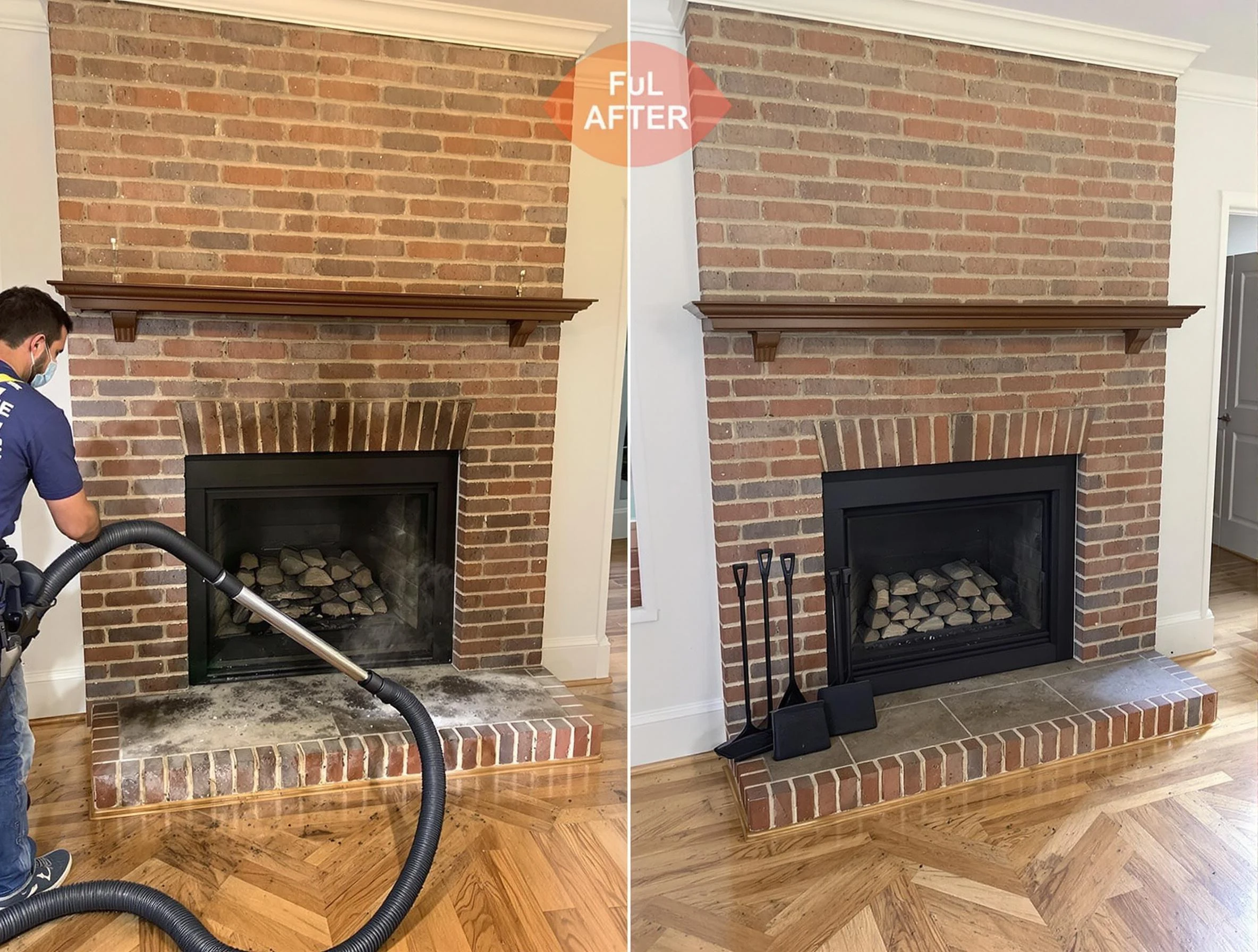 Farmington Chimney Sweep carefully sanitizing a fireplace in Farmington, UT