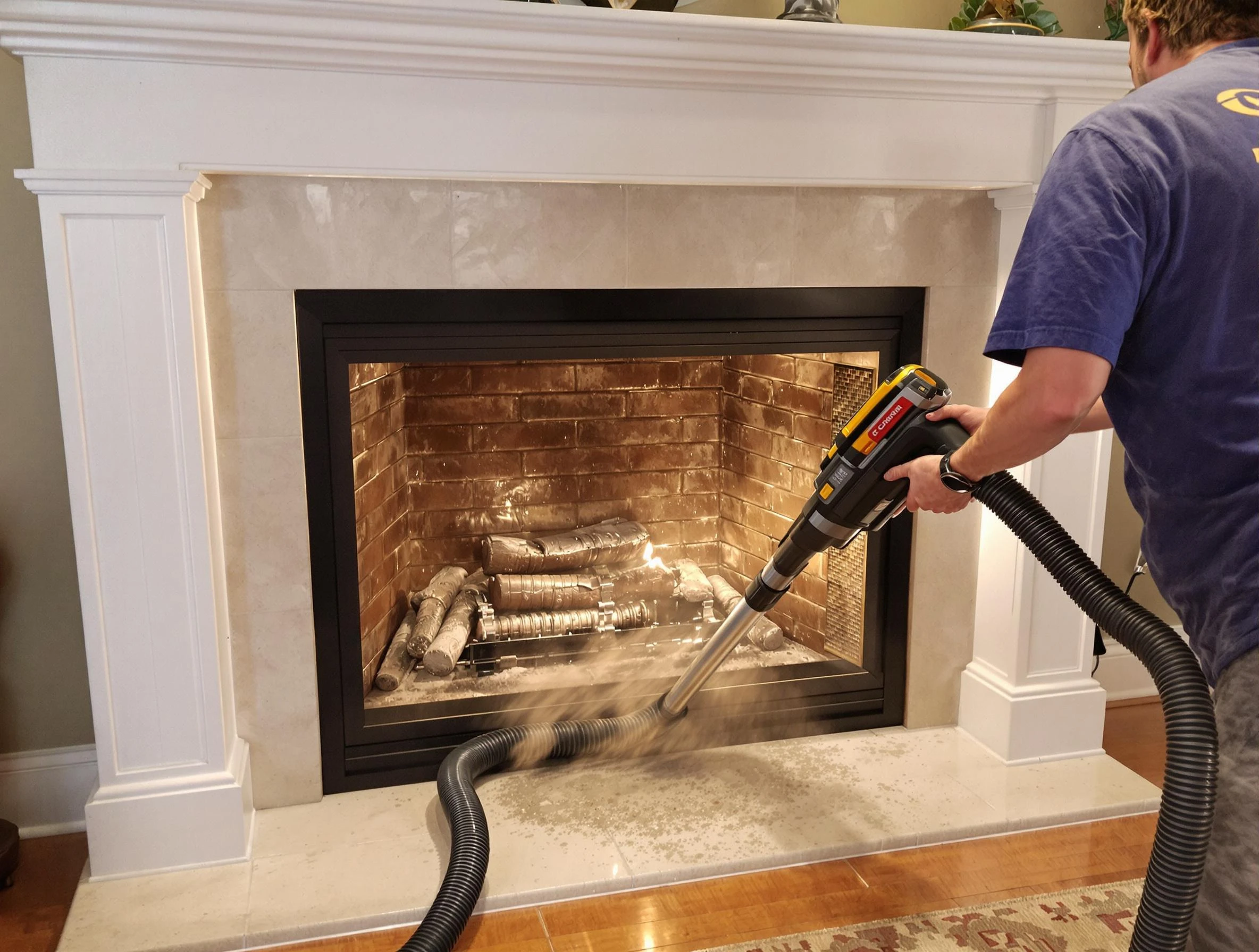Fireplace cleaning performed by Farmington Chimney Sweep in Farmington, UT